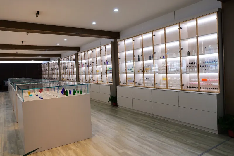Packaging samples on display in our showroom